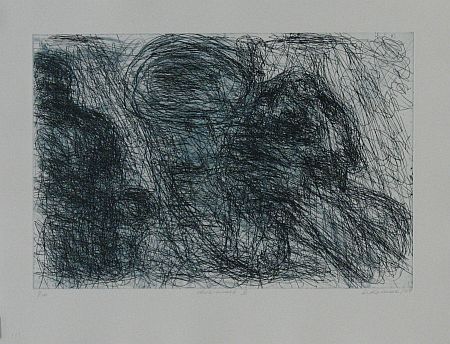 Click the image for a view of: David Koloane. Musicians III. 2009.Etching, drypoint. 475X614mm